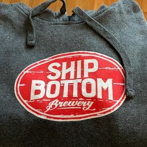 grey hoodie Shipbottom Brewery. Beer Long beach island sweatshirt NJ LBI